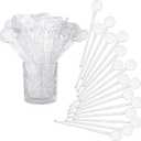 Marsui 240 Pieces 7 Inch Swizzle Sticks for Cocktail Coffee Drink Stirrers Cocktail Stirrers Disposable Stirring Sticks Plastic Disc Top for Mixing Coffee Whiskey Beverage (Clear)