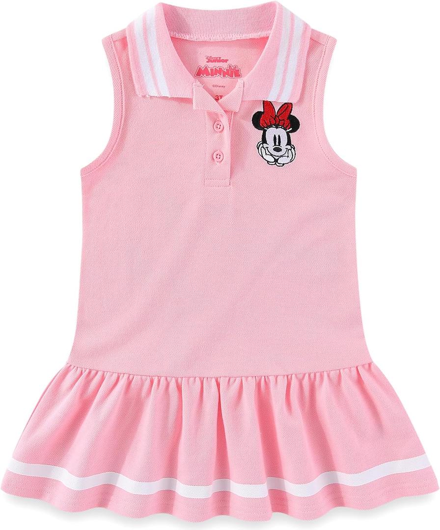 Disney Minnie Mouse Girls Collar Dress for Toddler and Big Kids (Pink, 2T)