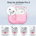 for AirPods Pro 3 Clear Case 2025 with Secure Lock, Soft TPU Transparent Case Cover for Apple AirPods Pro 3rd Generation with Phone Stand & Cleaning Kit for Women Men with Keychain,Clear Pink
