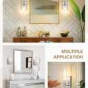Emak Modern Wall Lights, Brushed Nickel Sconces with Clear Glass Shade, 2 Light Bathroom Vanity Light for Bathroom, Mirror, Living Room, Bedroom, Gallery, WS086-BN-CG-2PK