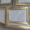 Kate and Laurel Adlynn Wall Picture Frame Set, 16" x 20" matted to 8" x 10", Gold, Set of 6