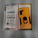 for Samsung Galaxy S25 Case with Screen Protector, Slide Camera Lens Cover, for Samsung S25 with Ring Stand, Heavy Duty Shockproof Full Body Protective Case for Galaxy S25 (Orange)