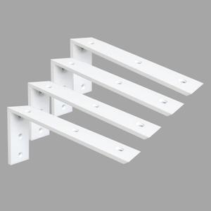 Heavy Duty Countertop Support Bracket 4 Pack - 16"x6"x2.5" White Granite Shelf L Bracket for Quartz/Granite/Wood/Concrete/Laminate Countertops