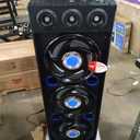 QFX SBX-412300BT TWS Bluetooth Triple 12 Woofer Triple 1 Tweeter Recording High-Performance PA Cabinet Speaker with 10-Band Graphic EQ, 2 Microphone Inputs, Guitar Input, and AUX Input, Blue