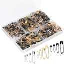 2 x 600 Pcs Safety Pins Assorted, 4 Sizes Large and Small Safety Pins for Clothes,Black Gold Silver Safety Pin Rust Resistant for Art,Crafts, Sewing and Jewelry Making