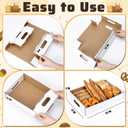 50 Pack Cardboard Trays for Food with Handles 13" x 9" x 3" Sturdy Disposable Cookie Serving Trays Bulk for Party Platters, Crafts, Fast Food, Take Out Container(White)