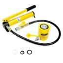 QWORK 20T Mini Hydraulic Cylinder Jack Porta Power Ram 2" Stroke, CP-180 Manual Hydraulic Hand Pump, Single Acting Lifting Cylinders for Machinery Shipbuilding