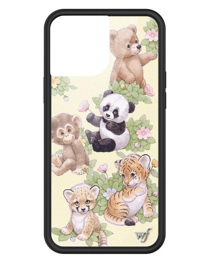 Wildflower Cases - Compatible with iPhone 16 Pro Max | Protective Black Bumper, 6.5ft Drop Test Certified, Small Business | Green Forrest Baby Animals Aesthetic Cute Trendy | Collab - Taylor Giavasis