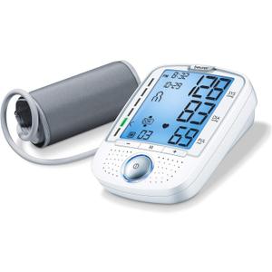 Beurer BM50 Talking Upper Arm Blood Pressure Monitor - Accurate, Digital Machine with Automatic Cuff for Home Use, Arrhythmia Detection, Batteries and Carrying Case Included (White)