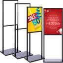 Blulu 4 Pack Poster Stands for Display 24x32in Heavy Duty Sign Stand Slide-in Banner Sign Holder up to 9.47 Lbs Double Side Poster Holder with Non-slip Mats for Business Store Display