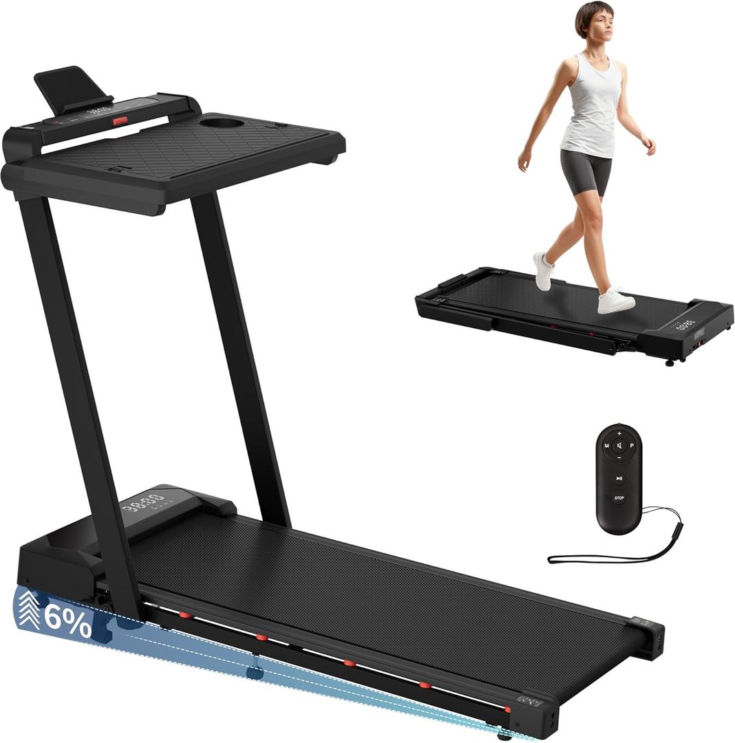 Foldable 4 in 1 Treadmill Walking Pad with Incline Remote Control Compact 3.0HP Under Desk Treadmill for Home Office Fitness 300 lbs Capacity with Handle Bar