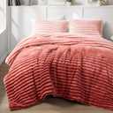 Intelligent Design Queen Comforter Set, Plush Bedding, Microfiber Reverse, 3 Piece, Lightweight, Super Soft Ribbed Velvet Comforter 2 Shams, All Season Fluffy Bed Set, Avril, Full/Queen Blush Ombre
