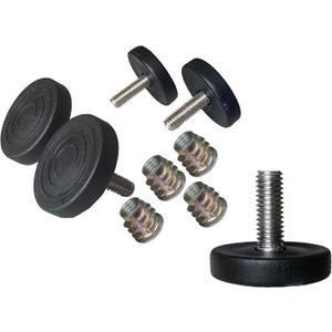 1.5" Base Furniture Levelers #304 Stainless Steel, 5/16"-18 Bolt with Screw-in nut- Pack of 4 | Heavy Duty Adjusting Foot | 1" Adjustable Furniture Legs,Table Levelers. Low Profile