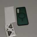 for Samsung Galaxy S24 FE Case, Matte Magnetic Phone Case with 1 Screen Protector, Support for Magsafe, Translucent Frosted Slim Shockproof Protective Cover for Samsung Galaxy S24 FE, Dark Green
