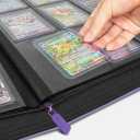 Toploader Binder, Oversized 9 Pocket 252 Top loaders Holder with Customizable Label Slot and Side-Loading Sleeves for Trading Cards in 3" x 4" Toploader (Purple), 15.35 x 12.59 x 0.23 inches
