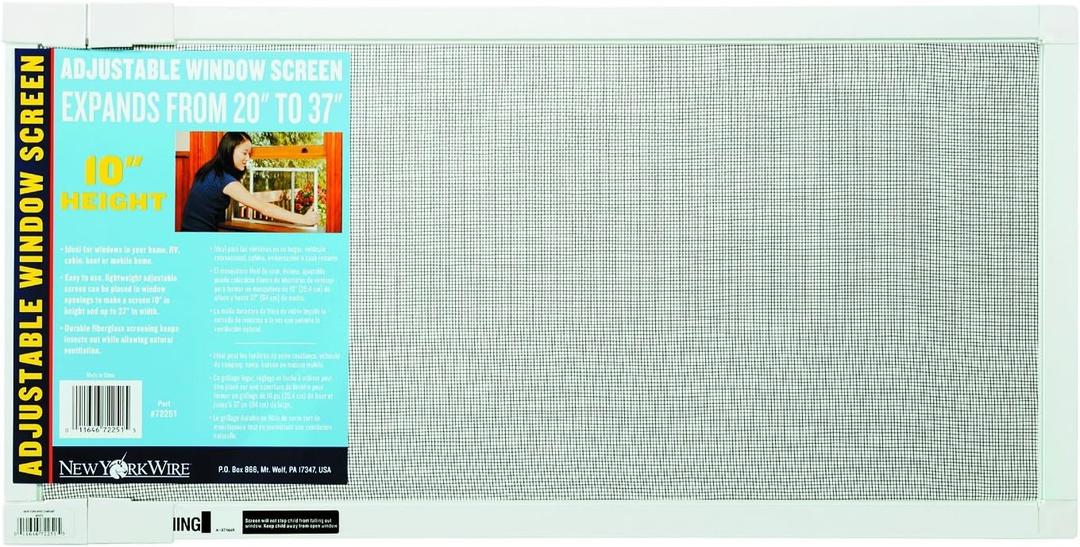 ADFORS Adjustable Window Screen, 10-Inch by 37-Inch