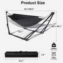 2-in-1 Hammock & Swing Chair for Teens – Adjustable Folding Chair with Collapsible Steel Stand, Portable for Camping, Travel, Patio & Indoor Use, Includes Carrying Case, Supports 440 LBS