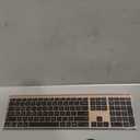 Wireless Keyboard and Mouse, Vssoplor 2.4GHz Rechargeable Compact Quiet Full-Size Keyboard and Mouse Combo with Nano USB Receiver for Windows, Laptop, PC, Notebook-Black Gold