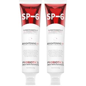 2PCS-SP-6 Whitening Toothpaste, Teeth Whitening, Enamel-Safe, Fluoride-Free, Fresh Mint, Fresh Breath