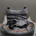 Dog Car Seat - Memory Foam Dog Booster Seat for Small Dogs Up to 25lbs-Elevated Pet Car Seat with Storage Pockets and Dog Seat Belt-Soft Pet Travel Bed for Front & Back Seats-Removable Washable-Grey