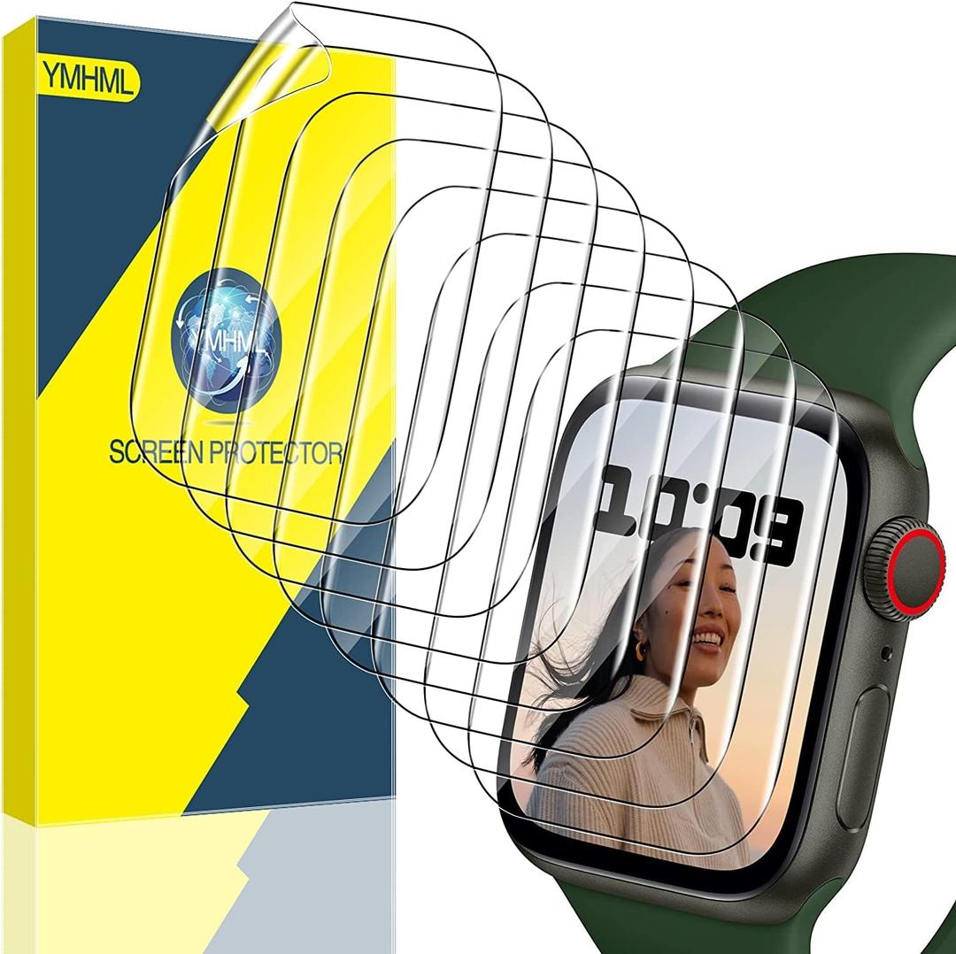 YMHML 8 Pack Screen Protector Compatible for Apple Watch 40mm SE 3 / SE 2/1 Series 6/5 / 4, [Upgrade Flexible Film] Soft HD Clear Anti-Scratch Film for iWatch Accessories (Transparent)