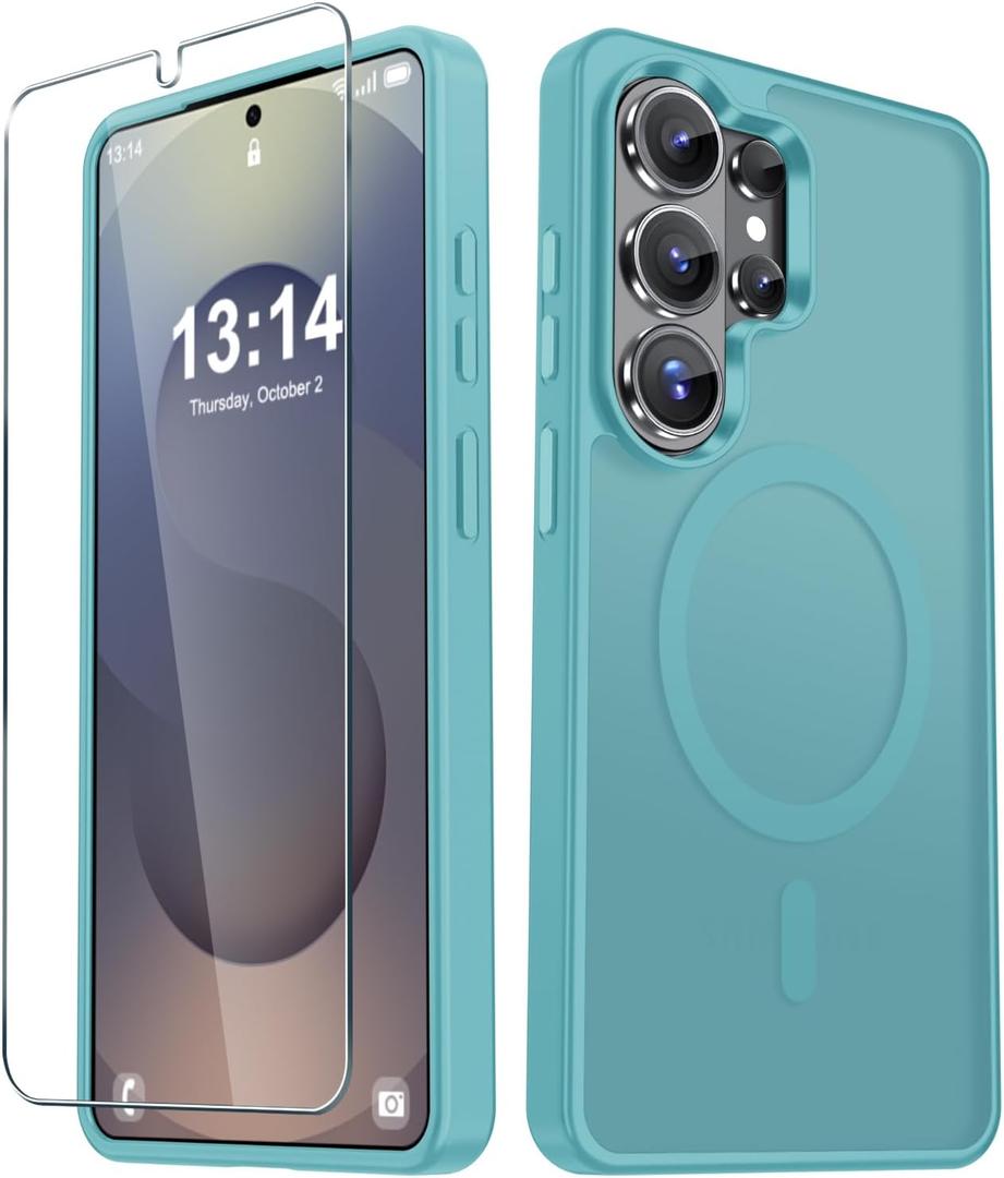 YENAPOON for Samsung Galaxy S26 Ultra Case, Matte Magnetic Phone Cover [with 1 Screen Protector] [Support for MagSafe] [Shockproof Military Grade Protection] Translucent Frosted Back, Light Blue