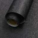 Abyssaly Black Silk Wallpaper Peel and Stick Embossed Self Adhesive Black Contact Paper Removable Kitchen Vinyl Textured Wallpaper Cabinet Furniture Shelf Paper 17.71" x 393.7"