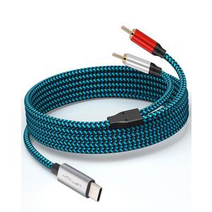 USB C to RCA Audio Cable 20FTUSB C to 2 Male RCA Audio Stereo Cable Type C to RCA Cable,Type C Y Splitter Audio Cord, for iPhone 15 Series, Home Theater, DVD, Amplifier, Speaker, Car Stereo