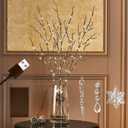 Fudios Lighted Willow Branches Christmas Glitter Battery Operated 32IN 120 LED Fairy Lights, Brown Branch Lights for Home Holiday Decoration Indoor Outdoor