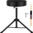 EASTROCK Drum Throne,Padded Drum Seat Drumming Stools with Anti-Slip Feet for Adults and Kids Drummers (Black)