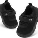 relxfeet Toddler Boys Girls Shoes Wide Toe Box Barefoot Sneakers Fashion Lightweight Breathable Tennis Walking Shoes (Black)