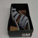 SM New York NWB Ina Denim Block Heel Sandals Open Toe Slip-On‎ Neutral Shoes  6.5