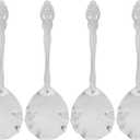 Cabilock 4Pcs Stainless Steel Serving Spoons 8.9 Inch Buffet Spoons for Kitchen Dining Stirring Dessert Coffee Ice Cream Sugar Tableware