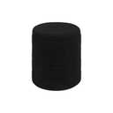 ZOLANOful Round Boucle Storage Ottoman, Sherpa Teddy Fabric Ottoman Footstool with Reversible Tray Lid, Folding Footrest with Storage for Living Room, Bedroom, Dorm, Black, 14.6" x 14.6" x 17.7"