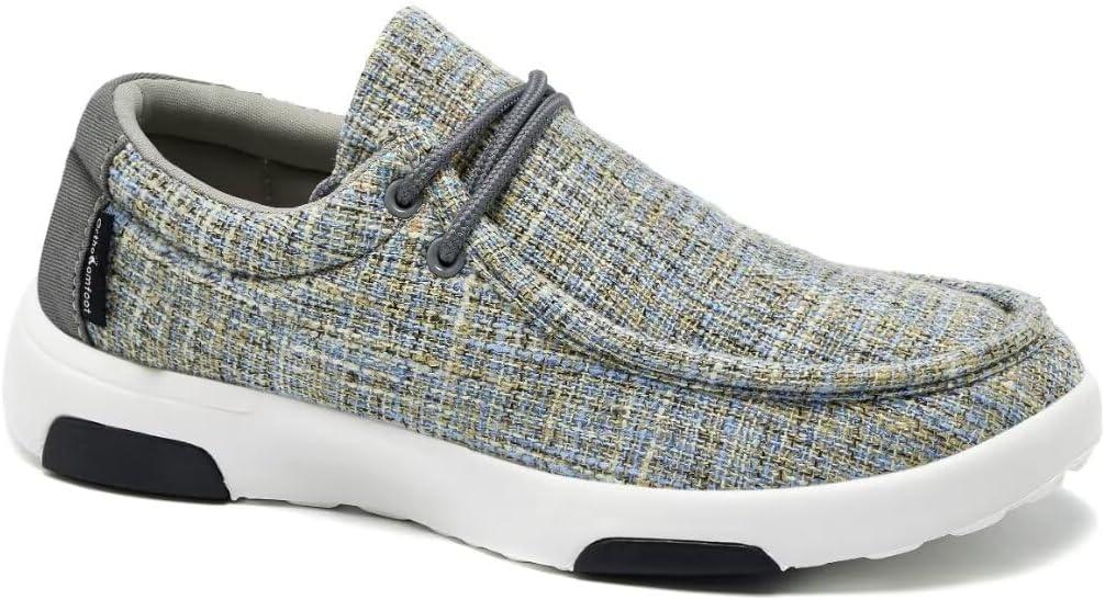 OrthoComfoot Women's Orthopedic Lace Up Shoes, Comfortable Arch Support Shoes for Plantar Fasciitis, Ultralight Walking Loafers for Heel and Foot Pain Relief (Gray)