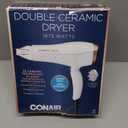 Conair Double Ceramic Hair Dryer with Diffuser | Blow Dryer with Ionic Conditioning | Includes Diffuser and Concentrator White