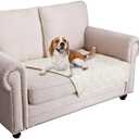 Ameritex Waterproof Blanket Reversible Dog Bed Cover Pet Blanket for Furniture Bed Couch Sofa Ivory