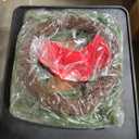 Daifunli 24" Rustic Christmas Wreath with Wooden Sign & Velvet Bow Farmhouse Norfolk Pine Door Decor Shake to Fluff Fullness Winter Holiday Wall & Window Accent Reusable Xmas Gift