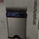 simplehuman Rectangular Dual Compartment Recycling Kitchen Step Trash Can, 46 Liter, Brushed Stainless Steel