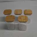 Glass Food Storage Jars 37 oz Set of 5, Glass Storage Containers Clear Glass Food Canister with Bamboo Lid Airtight For Serving Tea, Coffee, Flour, Sugar, Candy, Cookie, Spice and More (Square)