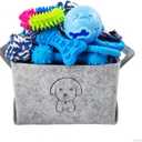 21Pcs Puppy Chew Toys - Blue Series Puppy Chew Toys Bundle for Teething, Puppies Teething Toys with Durable Rope Rubber Ball Ring, Pet Interactive Toys for Small Medium Dogs with Basket