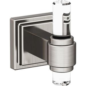 Amerock BH36060CG10 | Clear/Brushed Nickel Single Robe Hook | 2-15/16 in. (75 mm) Length Towel Holder | Glacio | Towel Hook for Bathroom | Bathroom Hardware | Bath Accessories