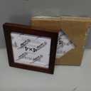 puthiac 4x4 Solid Oak Wood Picture Frame, Fits 3x3 with Mat or 4x4 Without Mat, Wall or Tabletop Display with Stand, Plexi Front, 3 Pack, Walnut