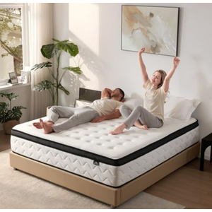 SNFPNE King Size Mattress 14 Inch - Medium Firm Hybrid Mattress King with Memory Foam and Individual Pocket Springs for Pressure Relief & Motion lsolation, CertiPUR-US Fiberglass-Free, 80"x 76"