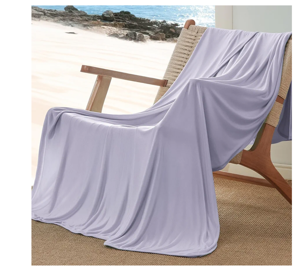 Bedsure Purple Cooling Blanket for Hot Sleepers - Summer Cold Throw Blanket for Bed, Arc-Chill Lightweight Summer Bedding, Cool Thin Ice Cold Cooled Throws with Rayon Derived from Bamboo, 50x70