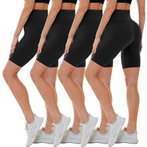 CAMPSNAIL 4 Pack Biker Shorts for Women High Waist - 5"/8" Tummy Control Soft Athletic Yoga Workout Running Gym Shorts (Small-Medium)