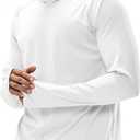 MIER Men's UPF 50+ Sun Protection Hoodie Long Sleeve SPF Fishing Hiking Running Thumbhole Shirts Hooded Quick Dry Lightweight (Large, White - With Hood)