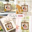 2 x Gifts for Mom from Daughter Son - Mothers Day Mom Picture Frame Ornament, 3-Layered Wooden Photo Holder for Car Hanging Accessories - Birthday Present for Mama, Nana, Mother in Laws
