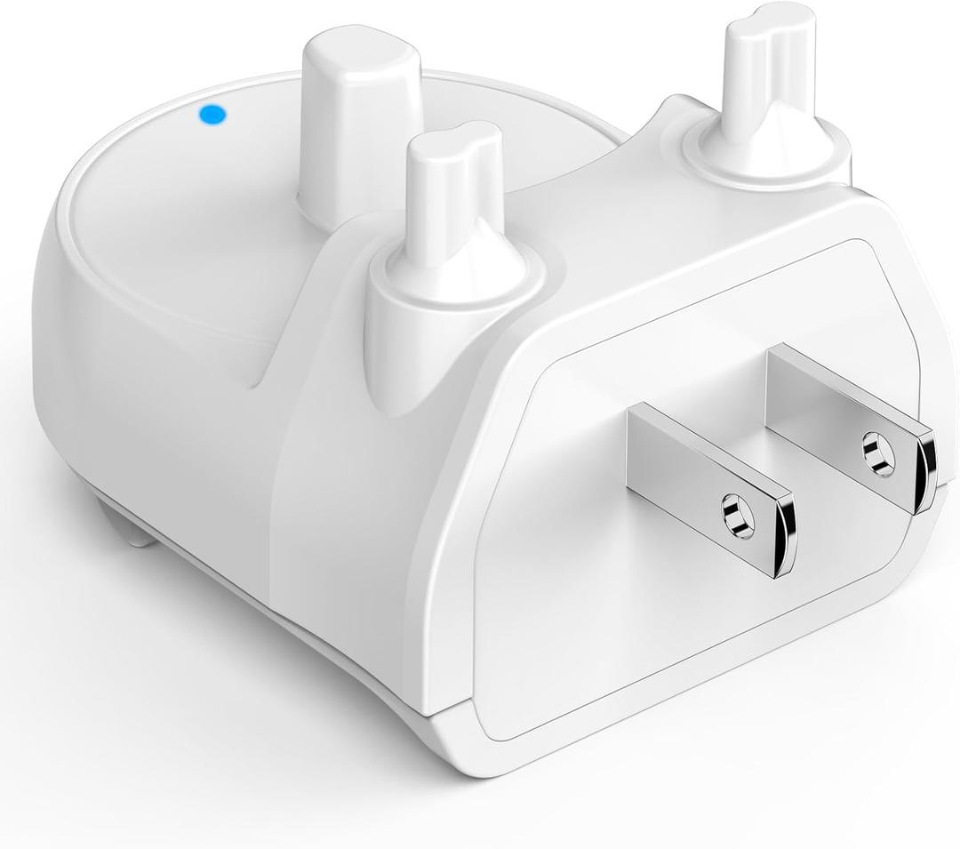 Charger for Oral-B Electric Toothbrush, Compatible with Oral-B io4/io5/io6, Genius 8000/9000, Pro 1000/2000/3000/5000, 3709/3728/3756 | Direct Plug-in Waterproof Outlet Charger Base Hygienic White