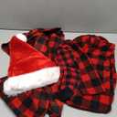 Christmas Couples Pajamas Matching Set Family Pajama Xmas Fleece Button Plaid Sleepwear with Sock and Christmas Hat (Small, Women)